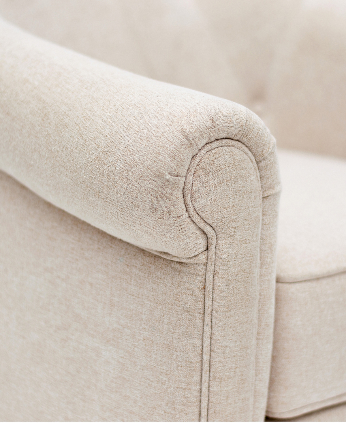 Shop Martha Stewart Collection Martha Stewart Fayette 35" Tufted Fabric Upholstered Accent Arm Chair In Cream