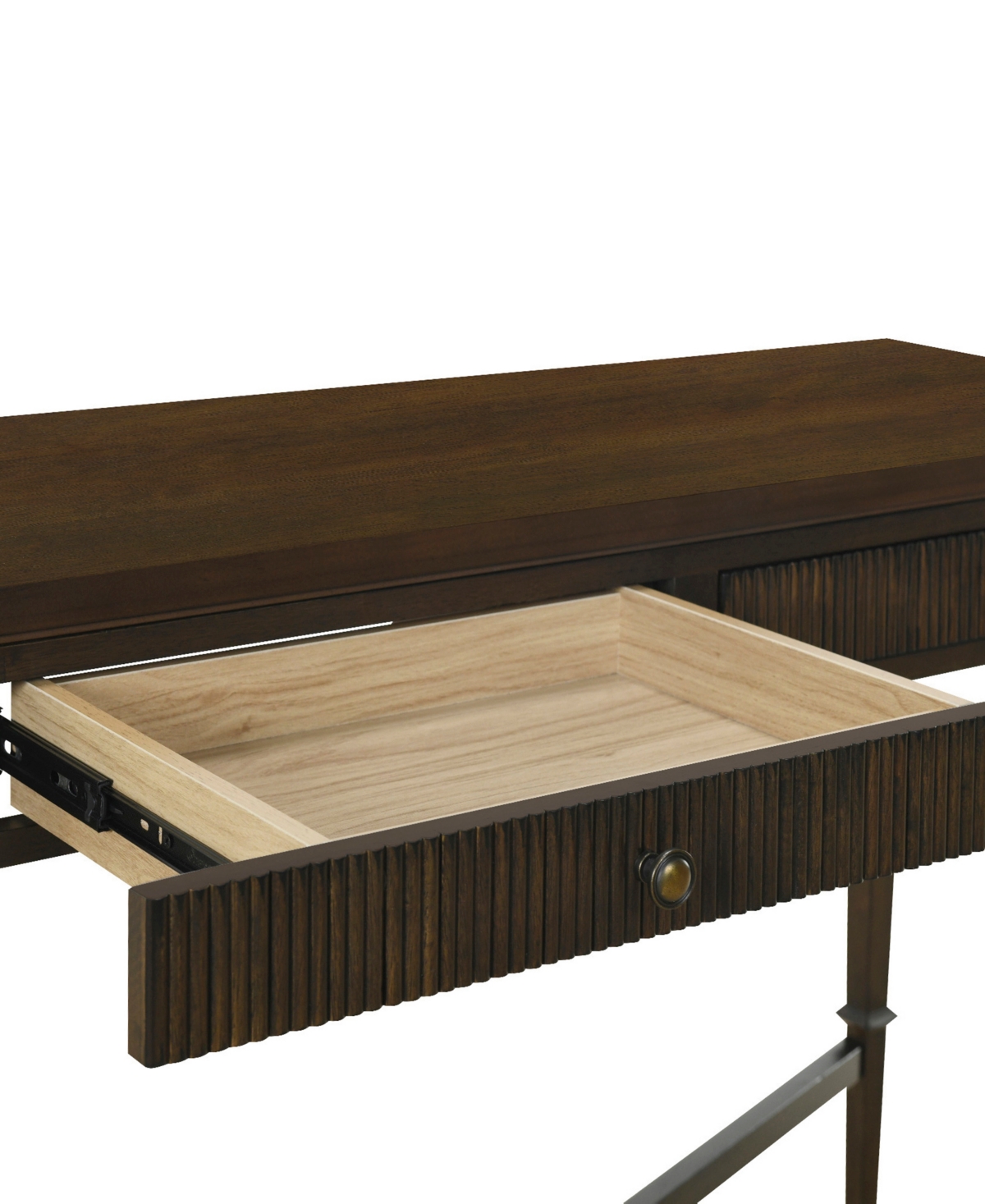 Shop Martha Stewart Collection Martha Stewart Kenna 47.5" Fluted 2-drawer Wood Storage Console Table In Brown
