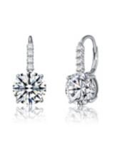 Classic Elegant Basket-Set Drop Leaver Back Earrings - Silver