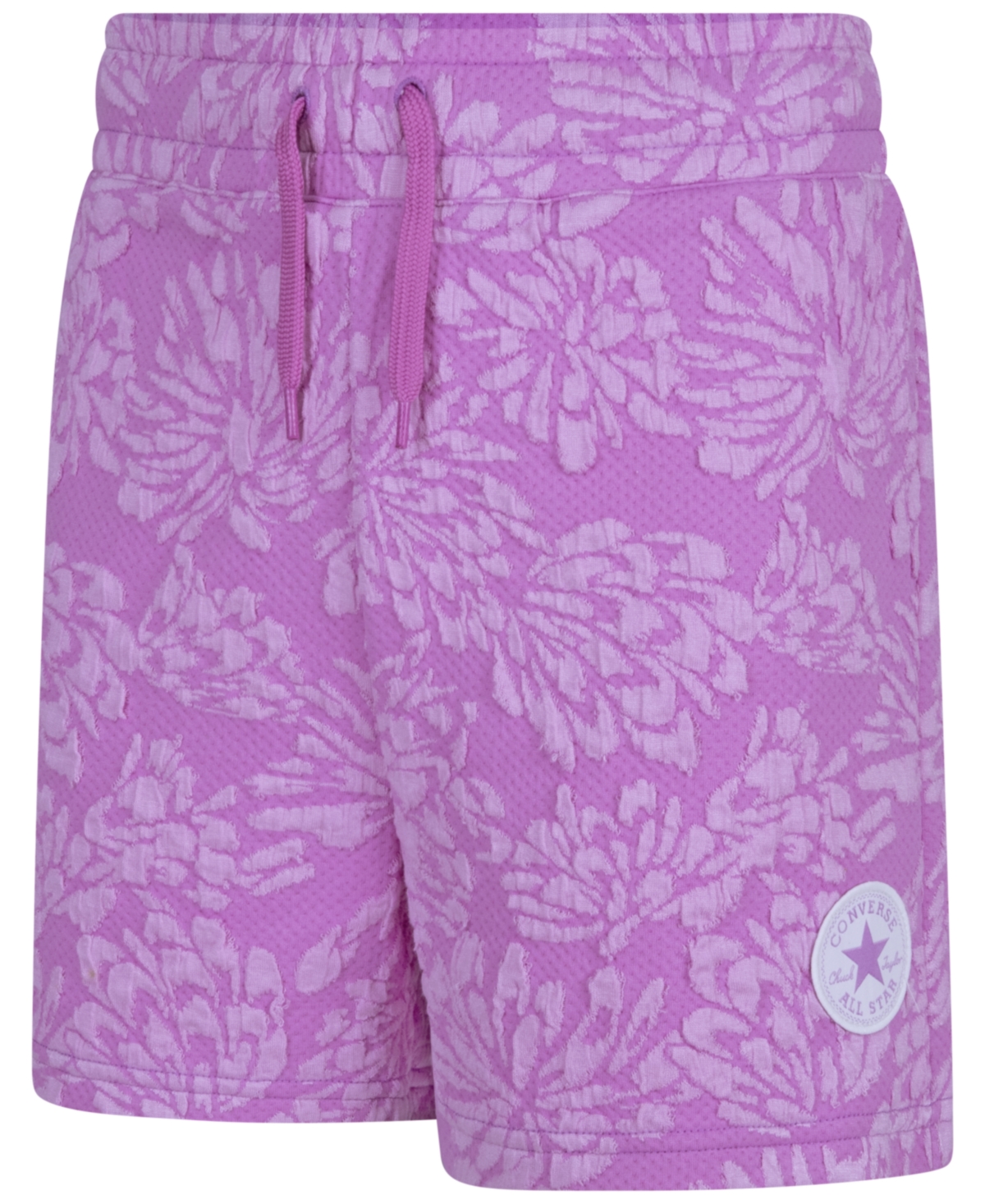 Shop Converse Floral Jacquard Shorts In Grape Fizz