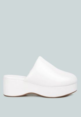 Womens Olori Solid Platform Slip On Mules