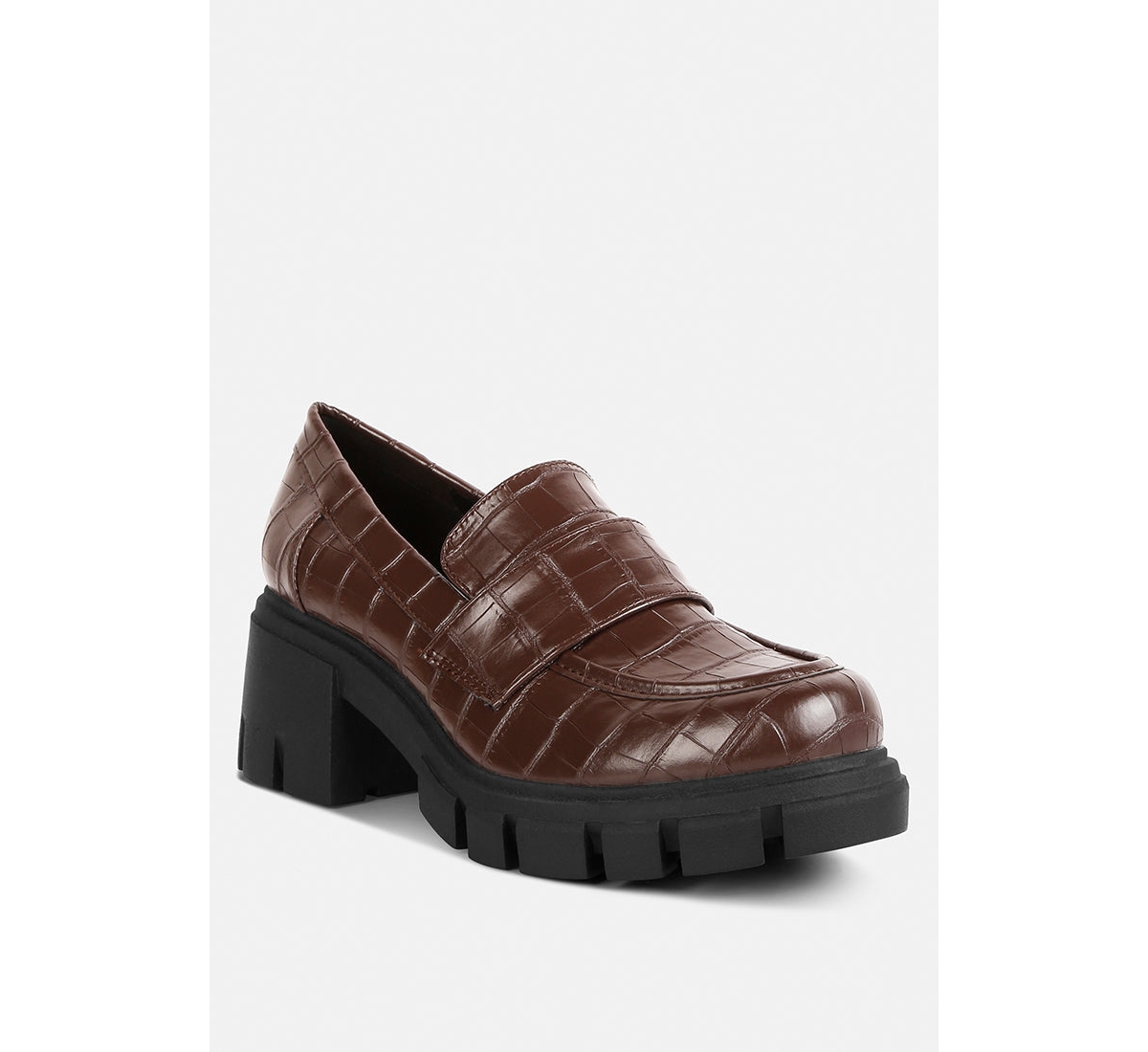 Women Benz chunky block heel loafers