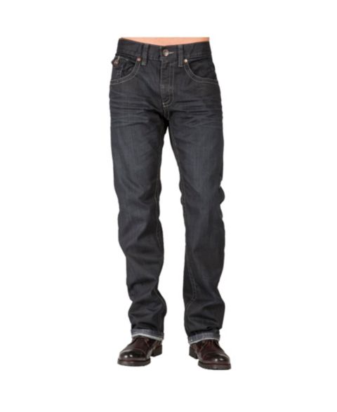 Мужские джинсы Level 7 Relaxed Straight Leg Premium Denim Jeans Black Coated Throwback Style Zipper Trim Pockets, цвет: Синий