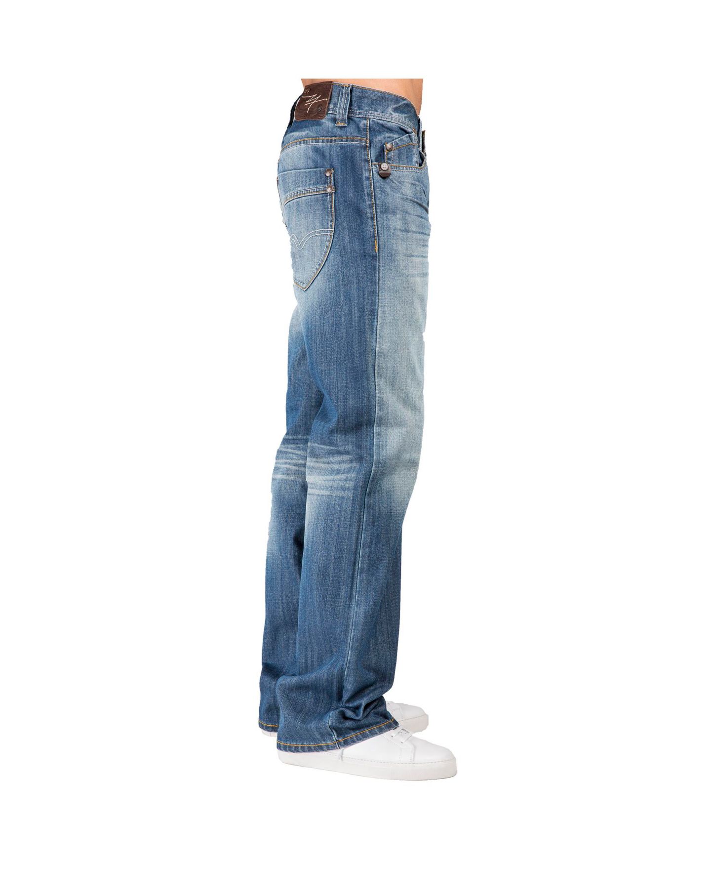 Мужские джинсы Level 7 Relaxed-Fit Boot cut Premium Denim Jeans, цвет: Синий — фото 3