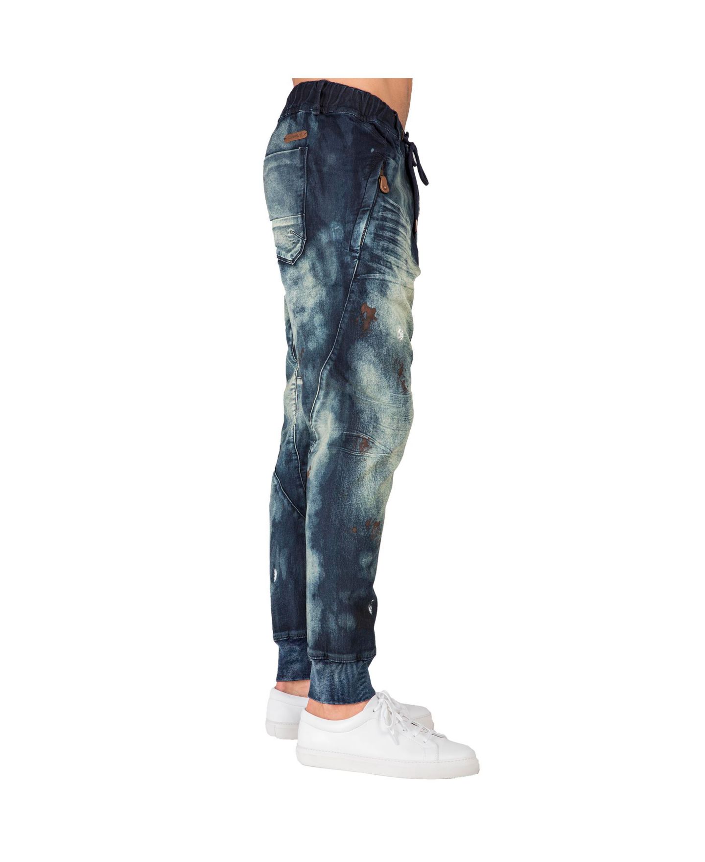 Мужские джинсы Level 7 Premium Knit Denim Jogger, цвет: Синий — фото 3