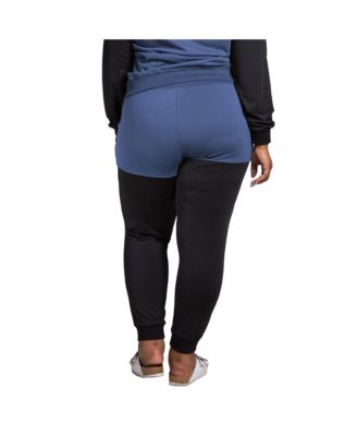 Women's Plus Size Curvy Fit Contrast Blocked Jogger