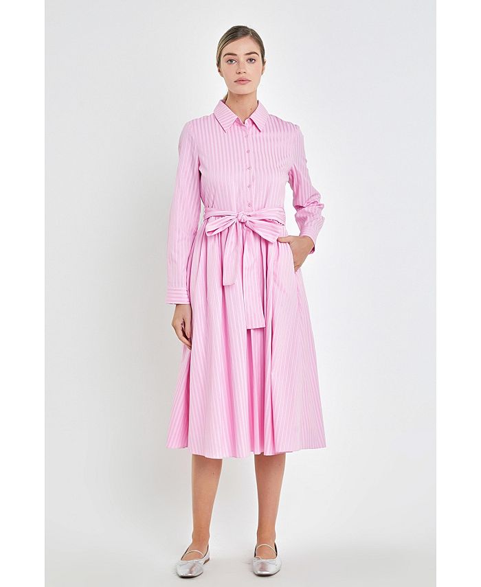 English Factory Women's Striped Shirt Dress - Macy's