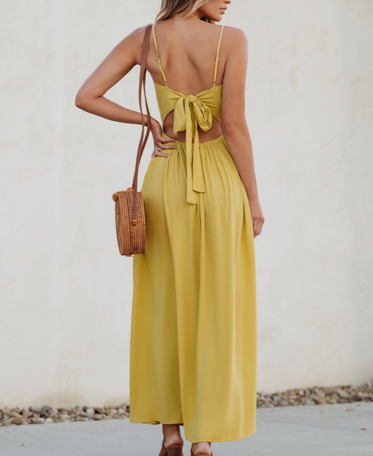 Cupshe Women's Front Twist & Keyhole Maxi Beach Dress