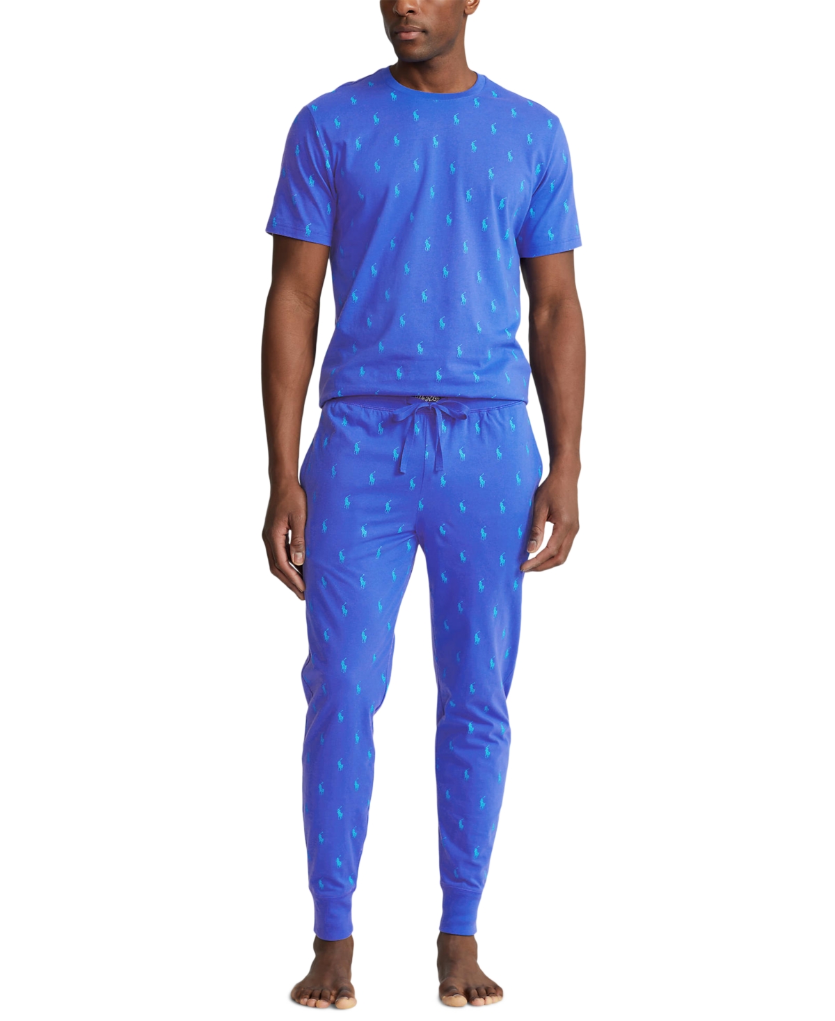 Polo Ralph Lauren Men's Printed Polo Player Sleep Shirt -hawaiin Ocean Aopp