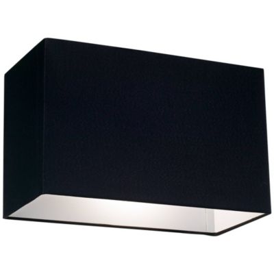 Black Medium Rectangular Hardback Lamp Shade 16" Wide x 8" Deep x 10" High (Spider) Replacement with Harp and Finial