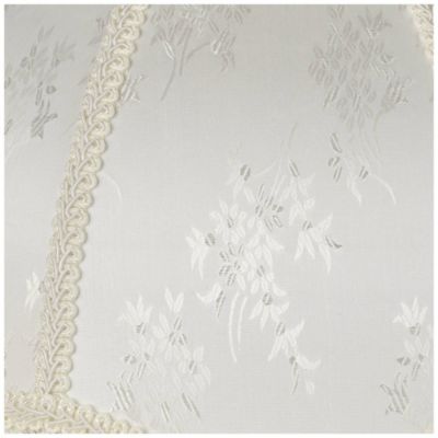 6" Top x 17" Bottom x 11" High x 12" Slant Lamp Shade Replacement Large Cream Dome Floral Scalloped Spider Harp Finial