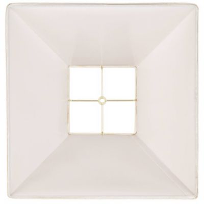 Beige Linen Large Square Lamp Shade 7" Top x 17" Bottom x 13" Slant x 12" High (Spider) Replacement with Harp and Finial
