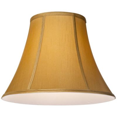 Coppery Gold Medium Bell Lamp Shade 7" Top x 14" Bottom x 11" Slant x 10.5" High (Spider) Replacement with Harp and Finial