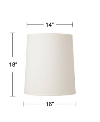 Large Drum Lamp Shade Off-White Fabric 14" Top x 16" Bottom x 18" High Spider with Replacement Harp and Finial Fitting