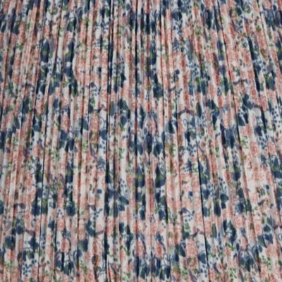 Collection Hardback Shirred Empire Lamp Shade Pink Blue Floral Medium 8" Top x 13" Bottom x 11" Slant Spider with Harp and Finial Fitting