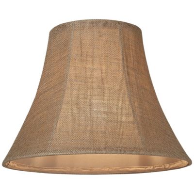 Set of 2 Bell Lamp Shades Natural Medium 7" Top x 14" Bottom x 10.5" High Spider Replacement Harp and Finial Fitting