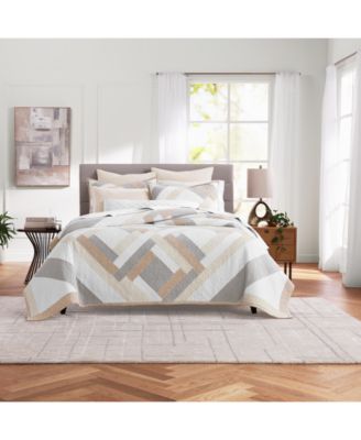 Shop Hotel Collection Pieced Diamond Quilt Collection Created For Macys In Ecru