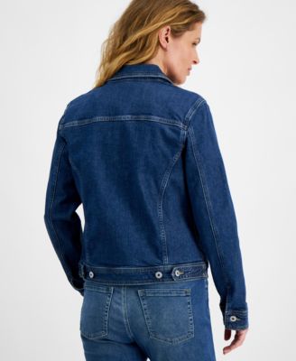 Women's Classic Relaxed Denim Trucker Jacket, Created for Macy's