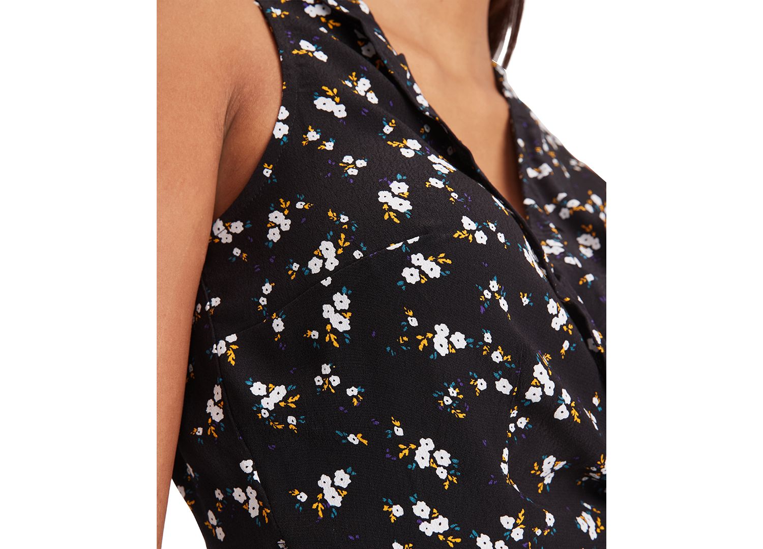 Women's Floral-Print Cropped Ruffled Top