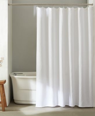 Waffle Solid Textured Shower Curtain, 70" x 72"