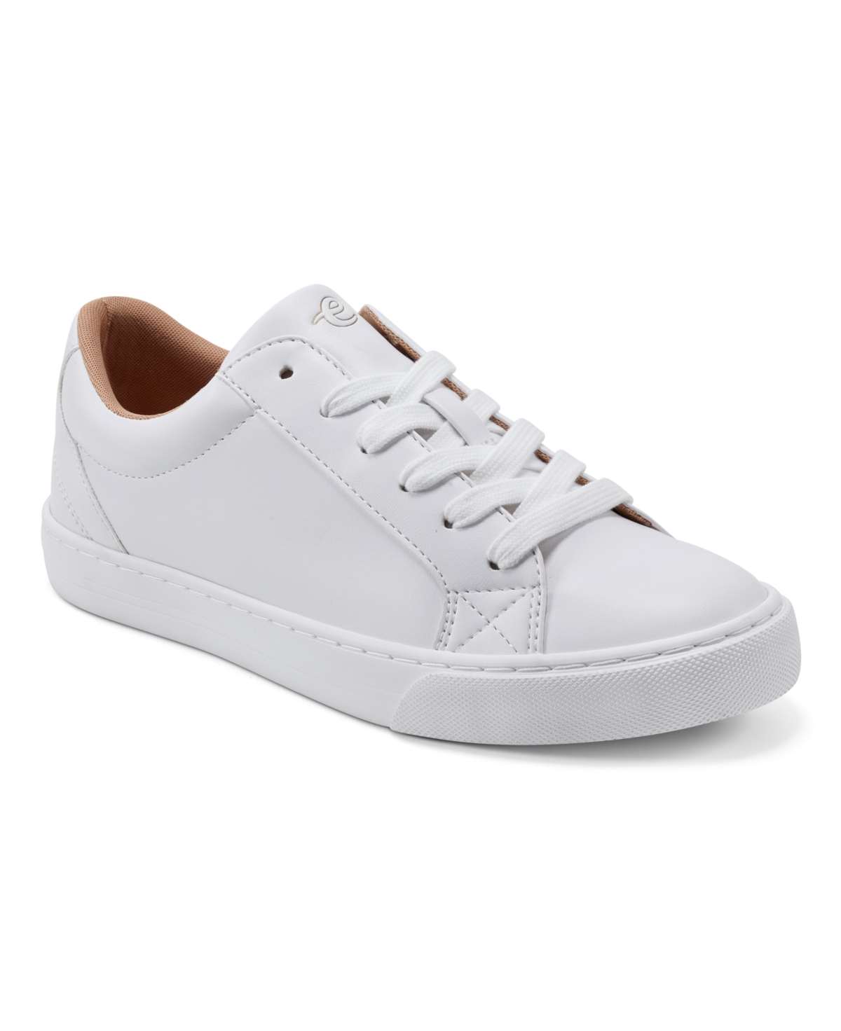 Shop Easy Spirit Women's Lorna Lace-up Casual Round Toe Sneakers In White - Faux Leather