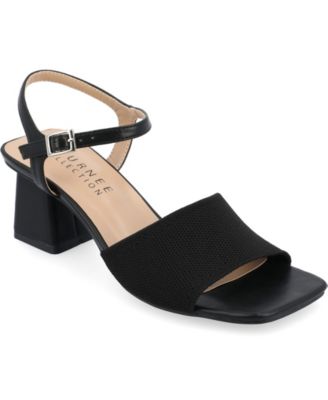 Journee Collection - Collection Women's Evylinn Knit Block Heel Dress Sandals