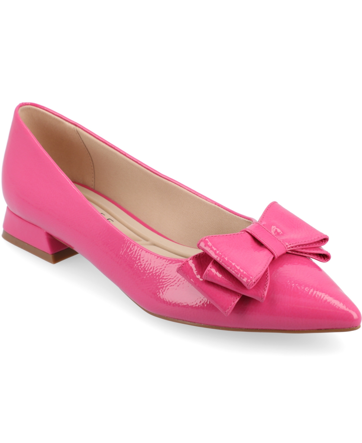 Journee Collection Women's Ophelia Bow Low Block Heel Dress Flats