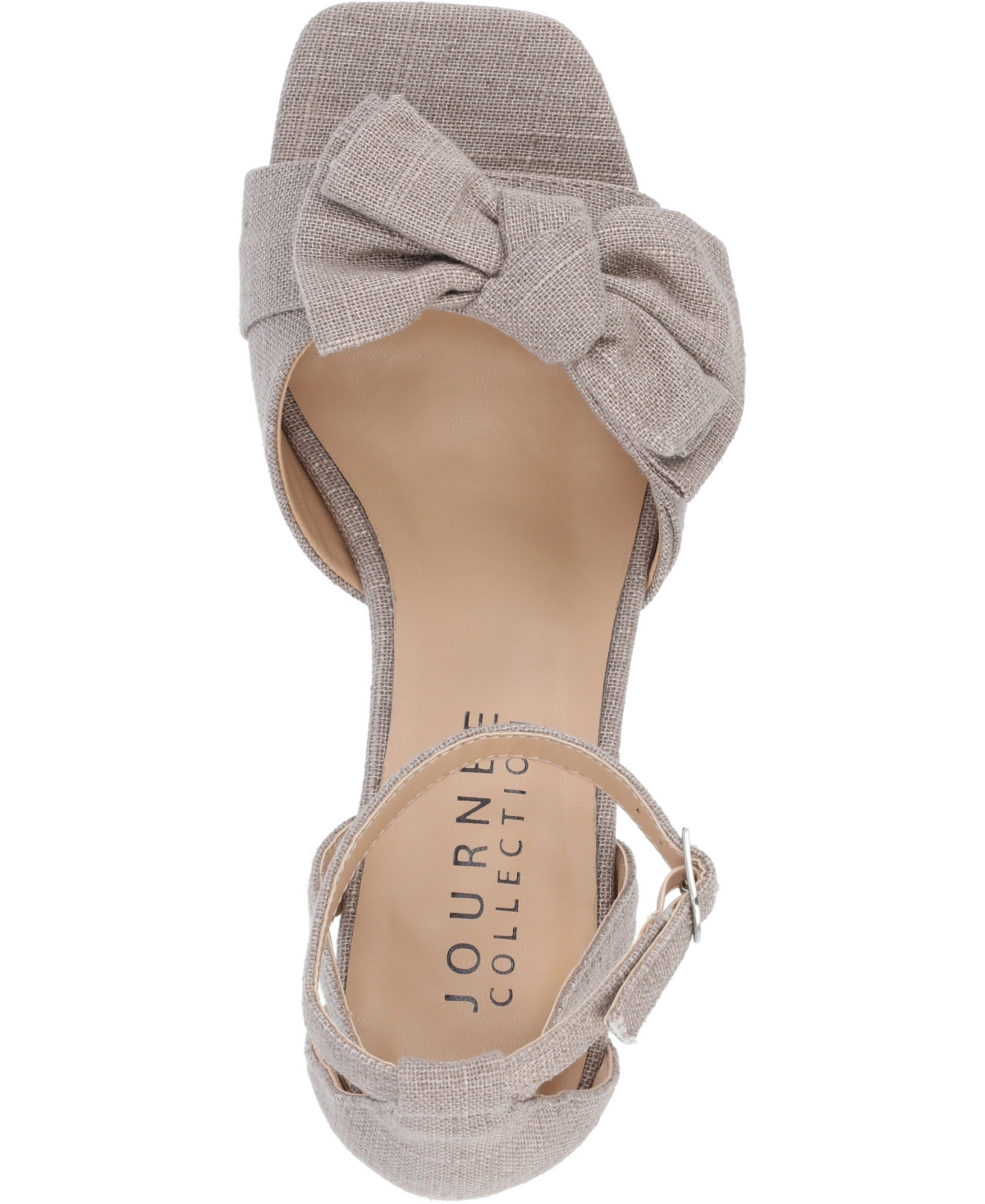 Journee Collection Zevi Bow Block Heel Sandal In Taupe