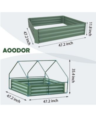 47.2''x47.2''x35.4'' ft Raised Garden Bed Planter Box with Customized Greenhouse Water Resistant UV Protected.