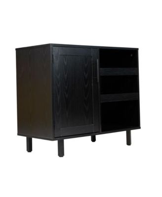 Aloise Bar And Sideboard With Storage Cabinet, Hanging Stemware Holders And Bottle Storage