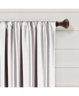 Farmhouse Stripe Yarn Dyed Eco-Friendly Recycled Cotton Window Curtain Panels
