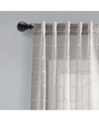 Farmhouse Textured Back Tab/Rod Pocket Sheer Window Curtain Panels