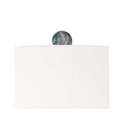 Tanya Coastal Traditional Vintage like  Style Table Lamps 26.5" High Set of 2 Blue Washed White Tapered Drum Shade Decor for Living Room Bedroom Beach House Bedside Nightstand Home - Regency Hill