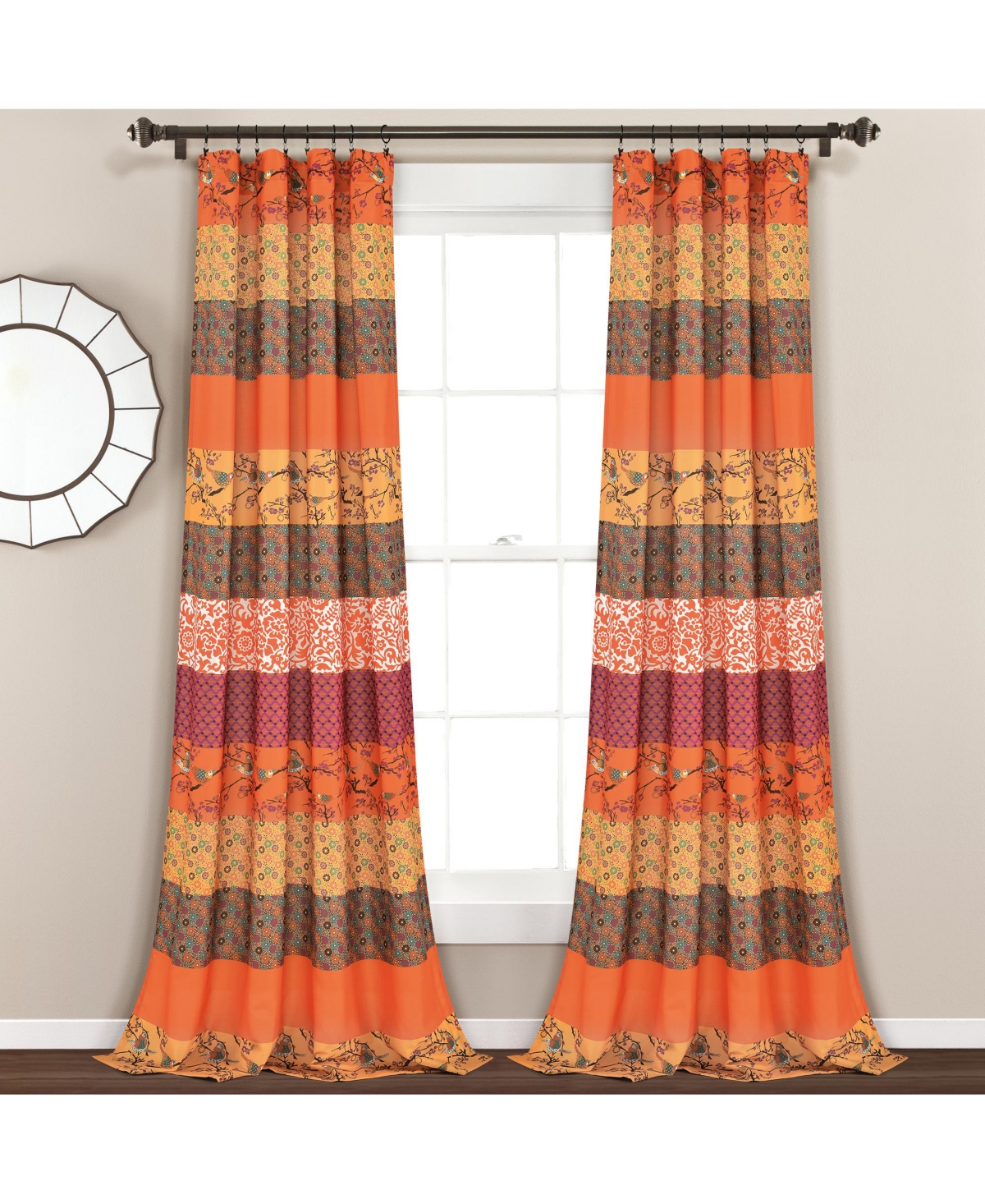 Royal Empire Window Curtain Panels Tangerine 52x84 Set - Tangerine