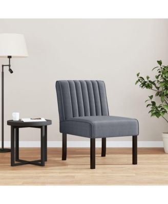 Slipper Chair Dark Gray Velvet