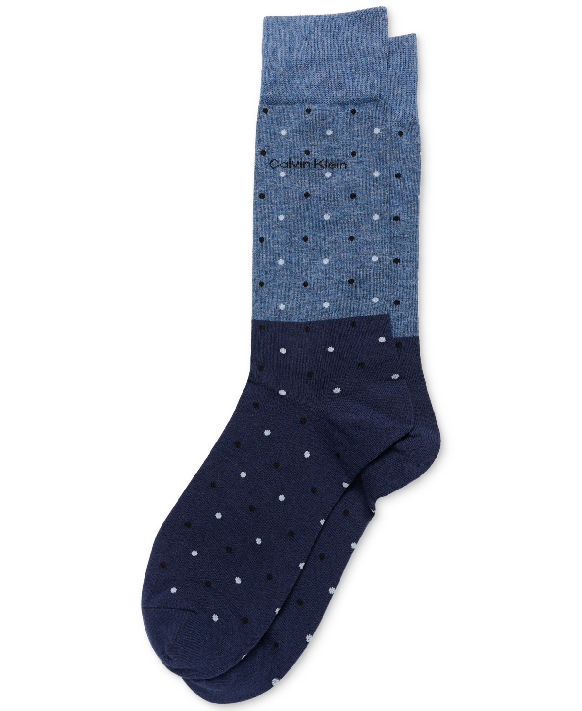 Shop Calvin Klein Men's Flat Knit Crew Length Patterned Dress Socks In Peacoat Assorted