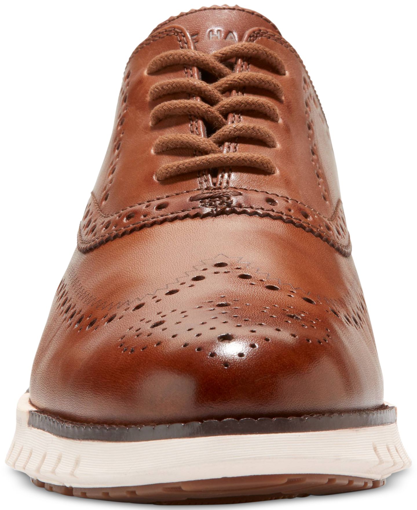 Мужские туфли Cole Haan ZERØGRAND Remastered Lace-Up Wingtip Oxford, цвет: Рыжевато-коричневый / Слоновая кость — фото 4