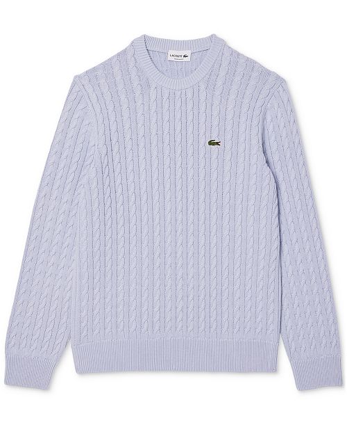 alfani Lacoste Men's Regular-Fit Cable-Knit Crewneck Sweater Men's Fashion & Accessories