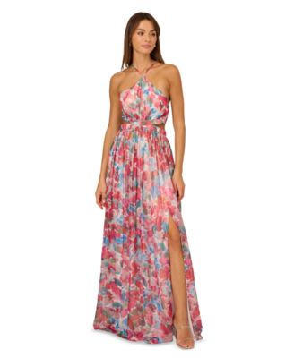 Adrianna by Adrianna Papell Women's Foiled Chiffon Maxi Dress - Macy's