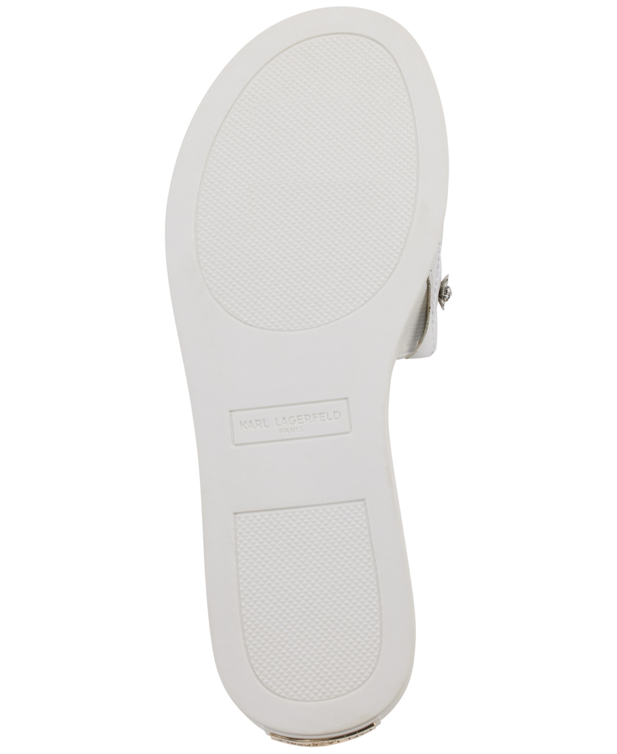 Shop Karl Lagerfeld Carenza Pins Flat Slide Sandals In Brt White