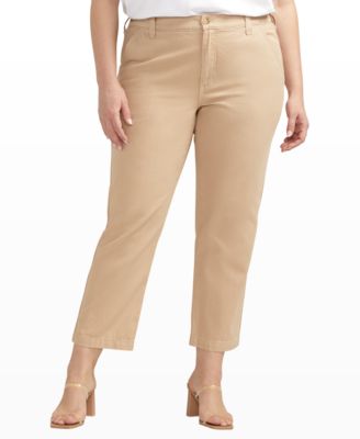 JAG Plus Size Chino Tailored Cropped Pants - Macy's