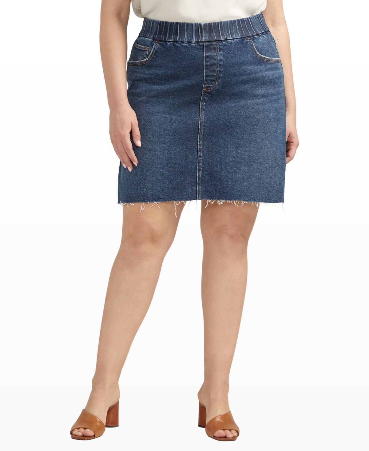 Plus Size On-The-Go Mid Rise Skort - Lazy River Blue