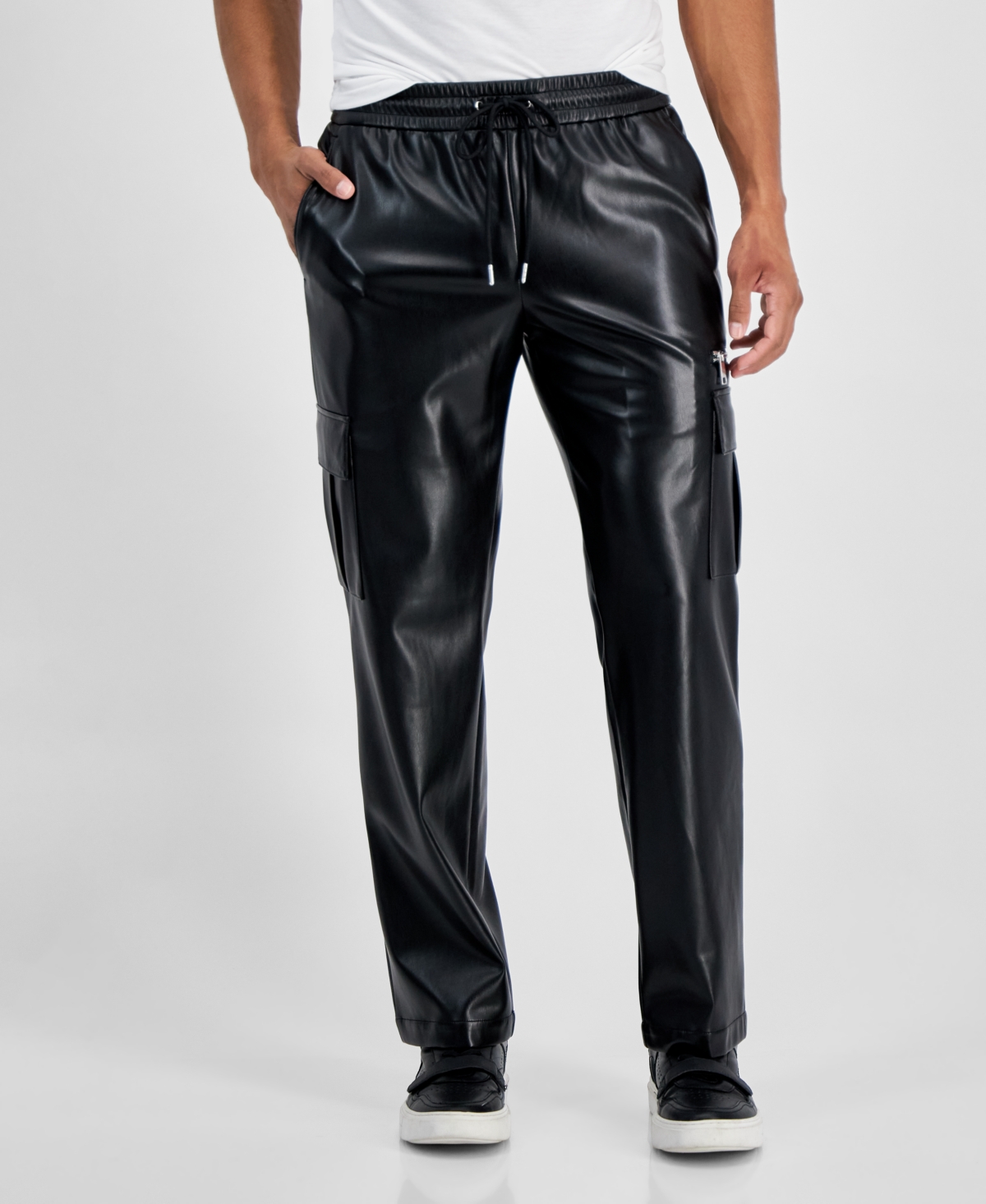 Inc International Concepts Men's Jax Pleather Pants, Created For Macy's In Deep Black