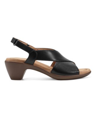 Chantal Crisscross Low Heel Leather Sandals
