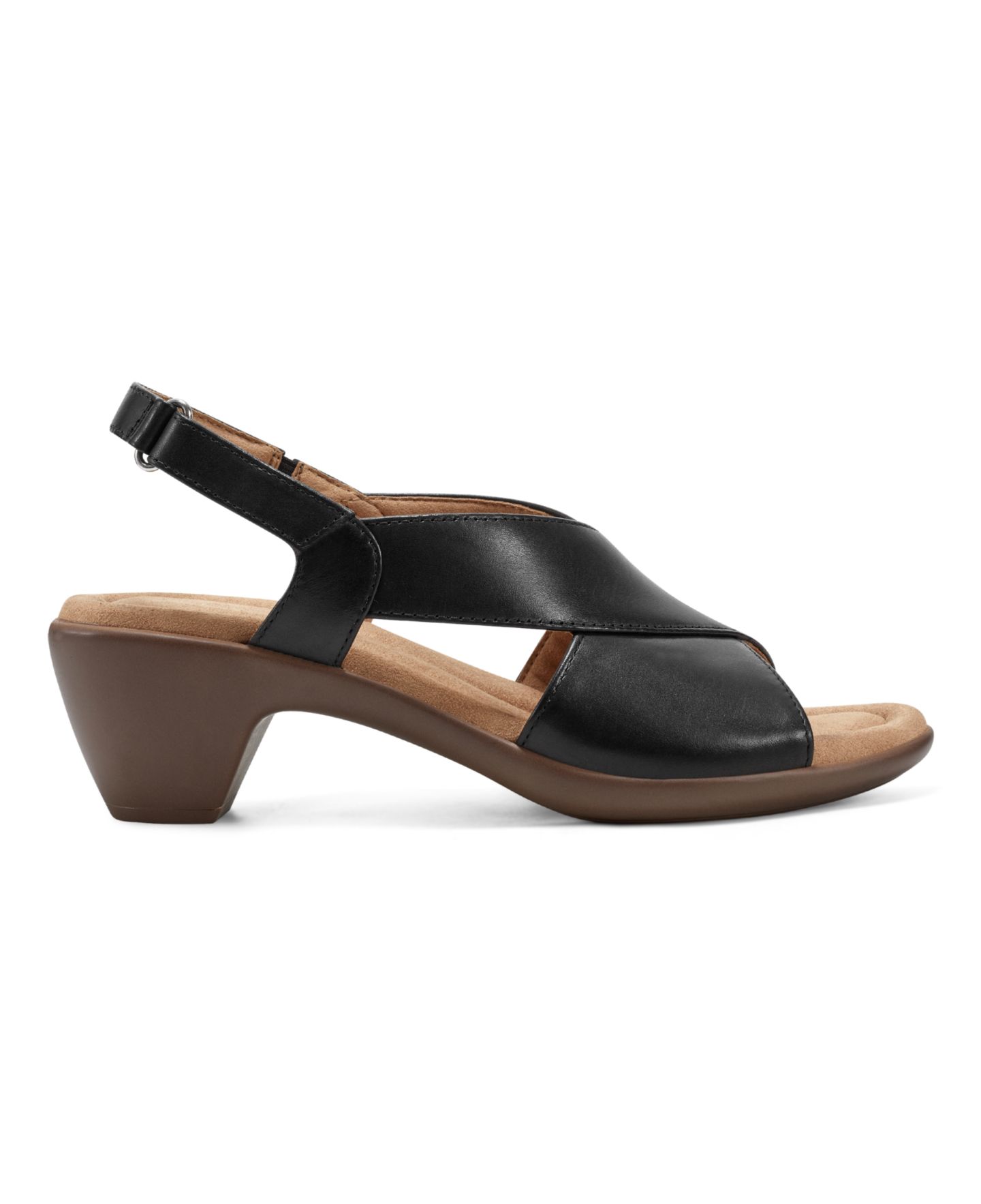 Женские сандалии Easy Spirit Chantal Crisscross Low Heel Leather, цвет: Чёрный кожаный — фото 2
