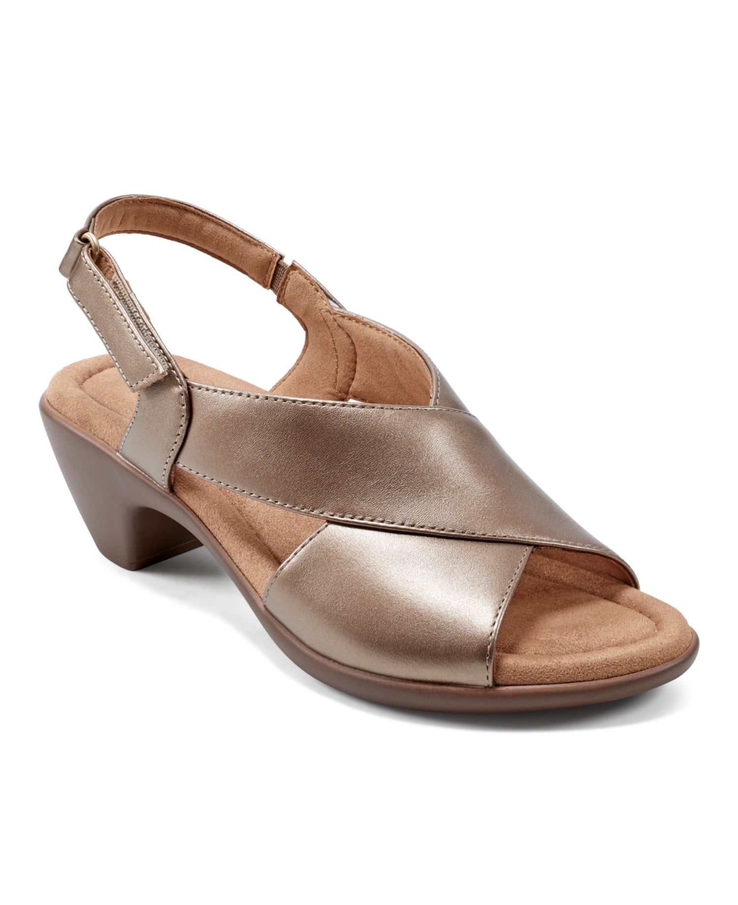 Chantal Crisscross Low Heel Leather Sandals