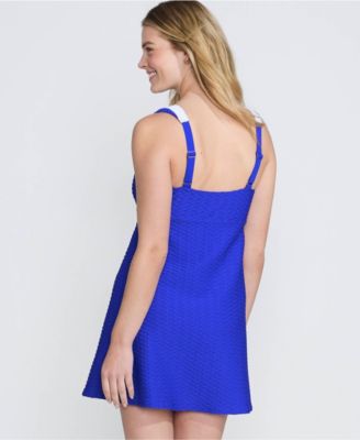Women's Texture Square Neck Swim Dress