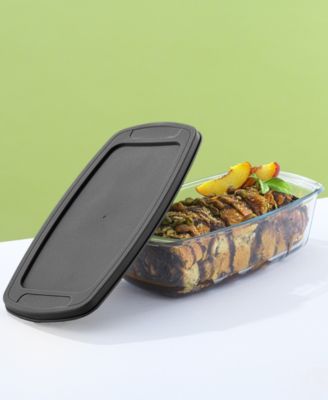 Glass Set of 3 Loaf Pans with Lids