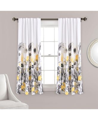 Zuri Flora Light Filtering Window Curtain Panels