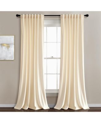 Prima Velvet Solid Light Filtering Back Tab/Rod Pocket  Window Curtain Panels